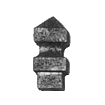 Cast Steel Finial - 1-1/4" sq. base