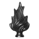 Steel spear flame, 7/8 rd base